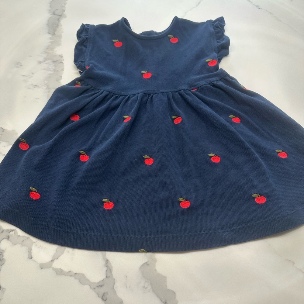 Pink Chicken Adaline Ruffle Dress — Apples Embroidery Size 2Y